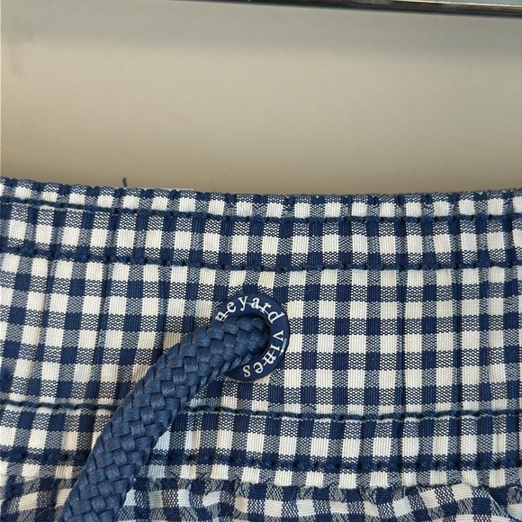 Vineyard Vines Whale Logo Blue and White Gingham Swim Trunks Size L - Picture 12 of 16